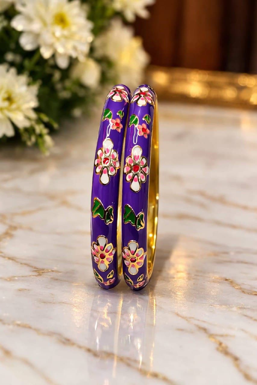 Meenakari Purple Kada