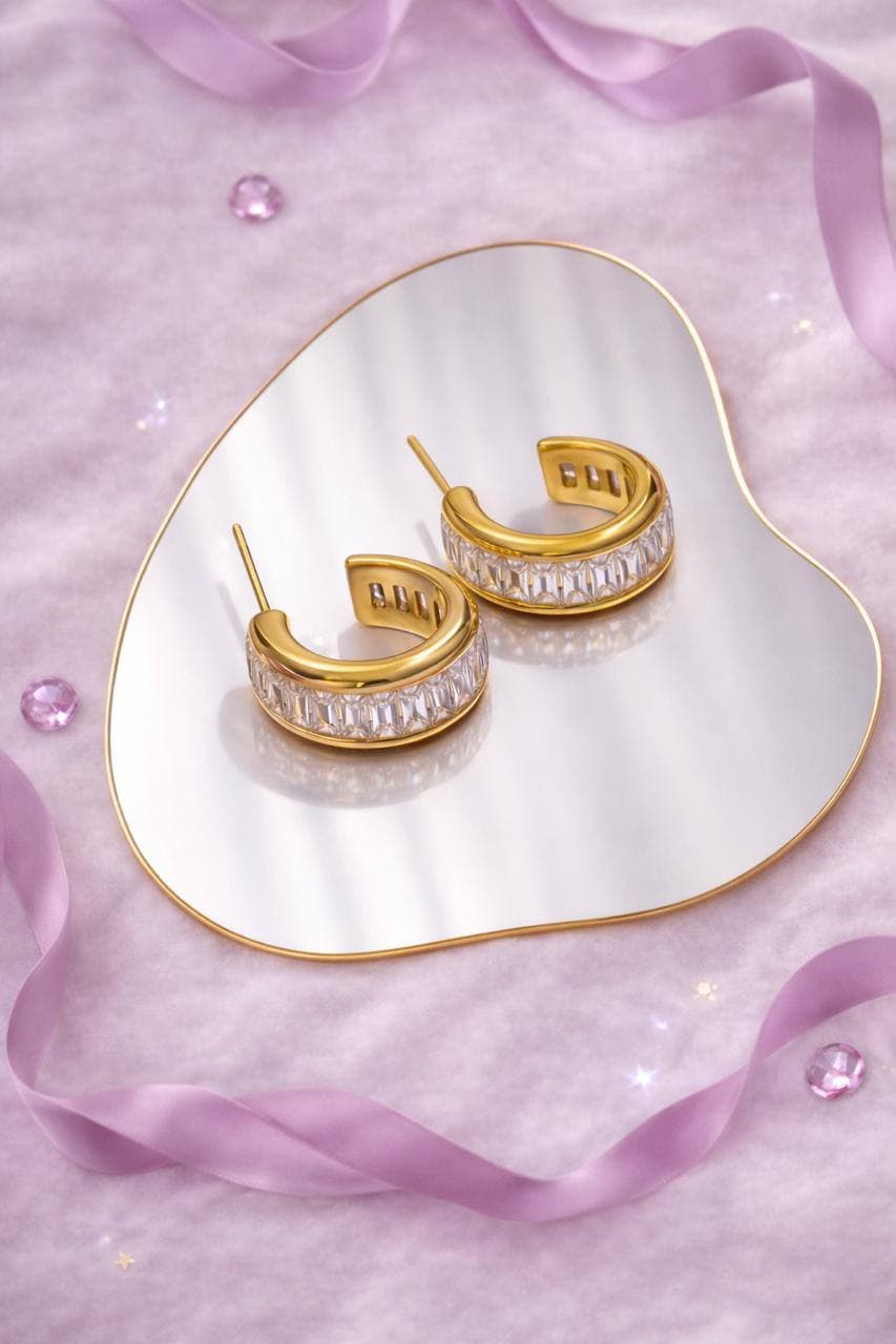 Bijou Baguette Hoops